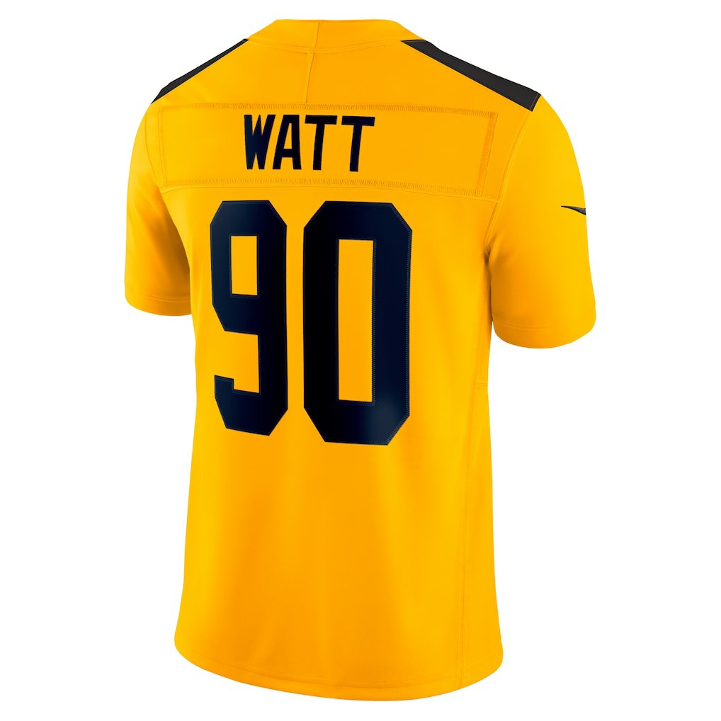 Nike T.J. Watt Pittsburgh Steelers Alternate Vapor F.U.S.E. Limited Jersey Gold