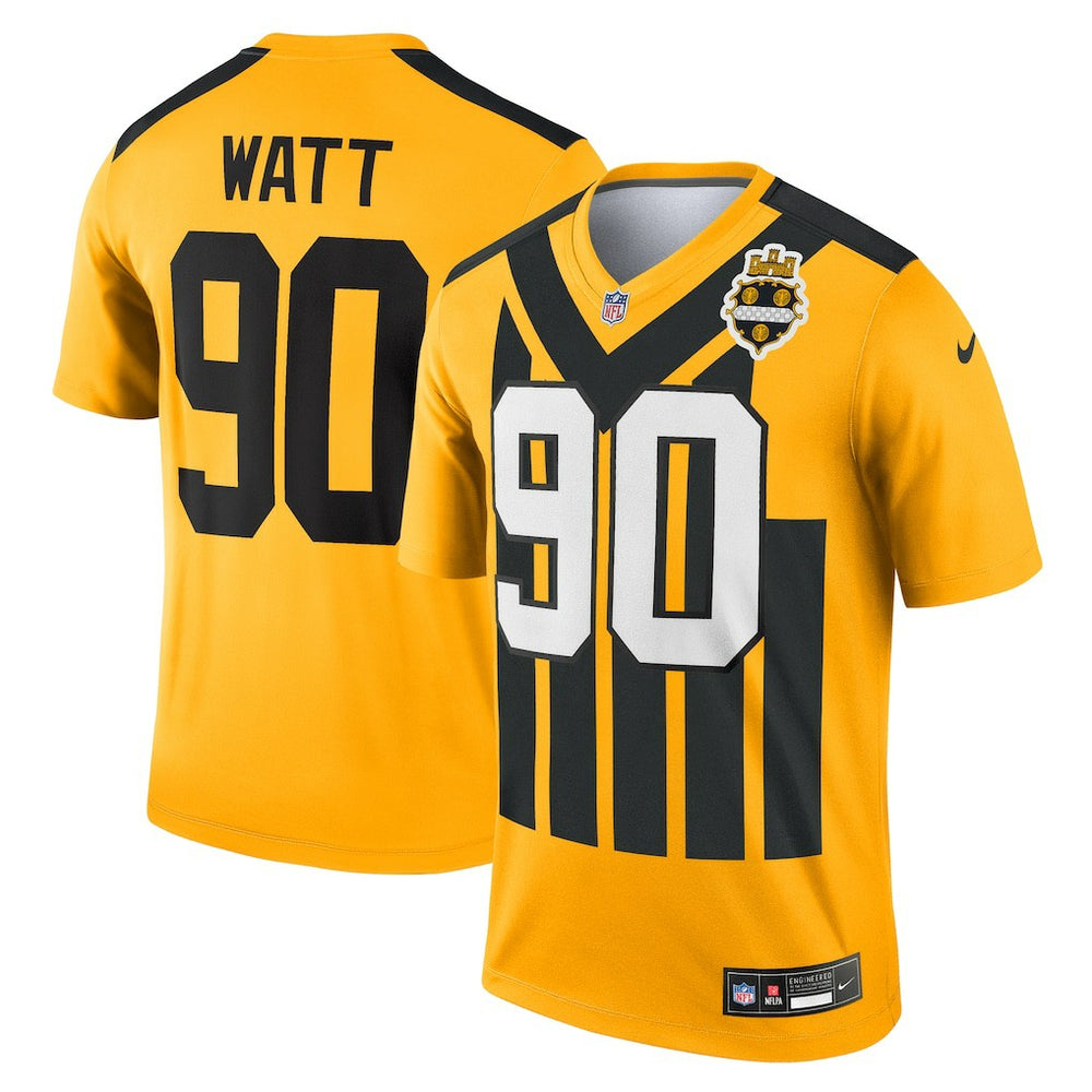 Nike T.J. Watt Pittsburgh Steelers Alternate 1933 Throwback Legend Player Performance Top Gold