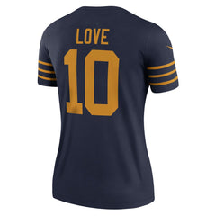 Nike Jordan Love Green Bay Packers Women's The 1923 Classic Legend Player Dri-FIT Top Navy