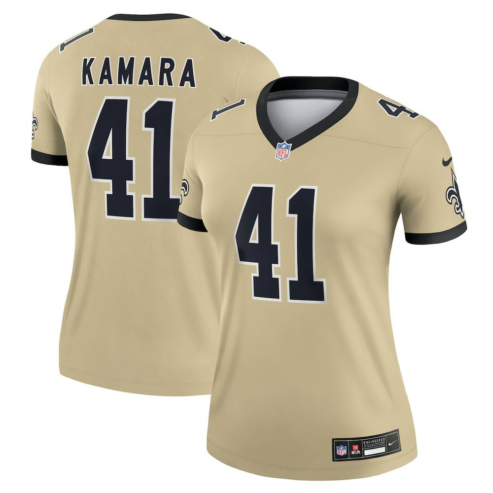 Nike Alvin Kamara New Orleans Saints Women's Gameday Golds Alternate Legend Player Performance Top Gold