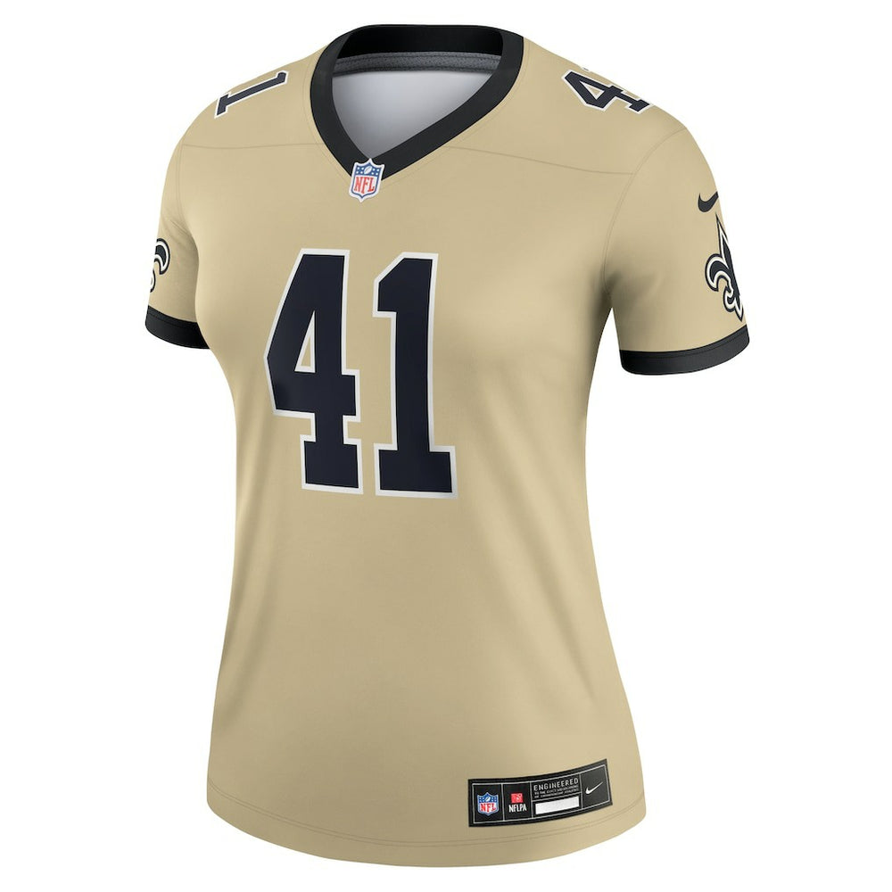Nike Alvin Kamara New Orleans Saints Women's Gameday Golds Alternate Legend Player Performance Top Gold
