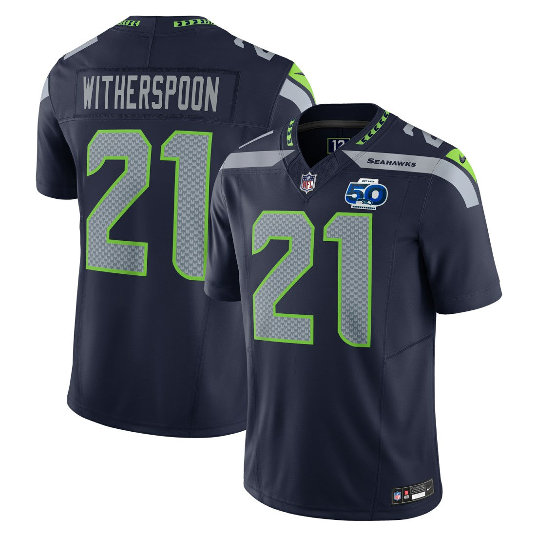 Nike Devon Witherspoon Seattle Seahawks Team 50th Season Vapor F.U.S.E. Limited Jersey College Navy