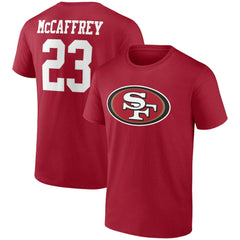 Christian McCaffrey San Francisco 49ers Player Icon T-Shirt Scarlet