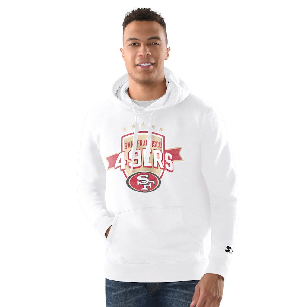 San Francisco 49ers Starter Vintage Pullover Hoodie White