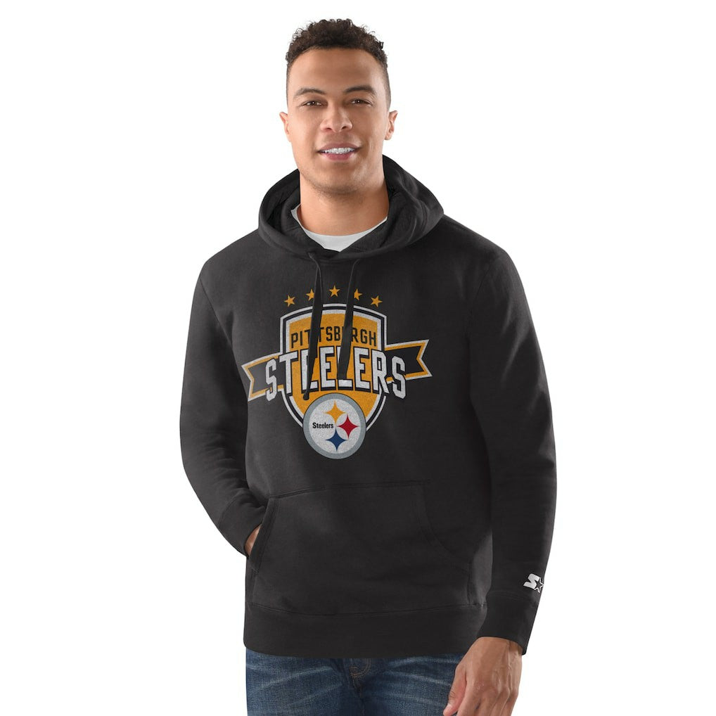 Pittsburgh Steelers Starter Vintage Pullover Hoodie Black