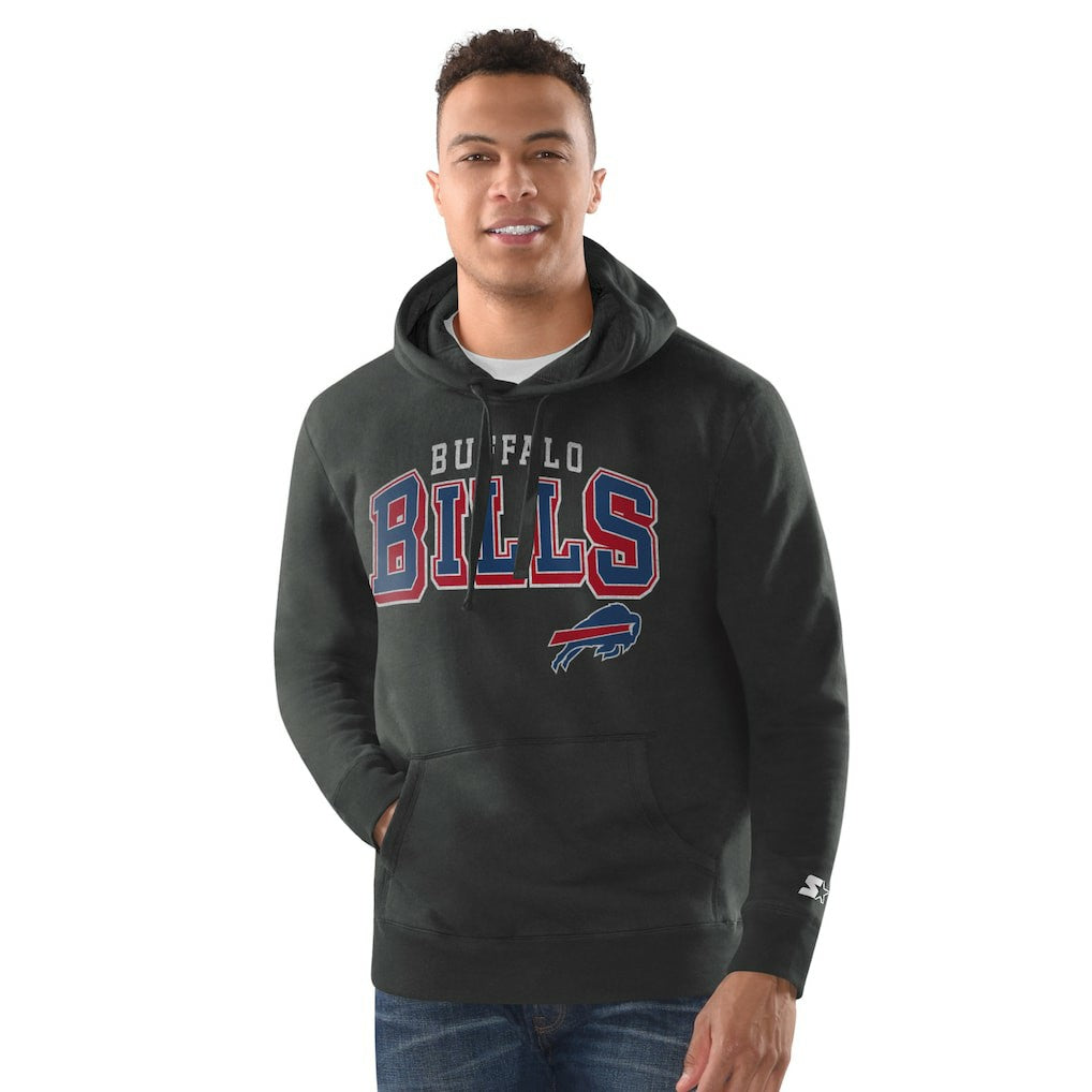Buffalo Bills Starter Vintage Pullover Hoodie Charcoal