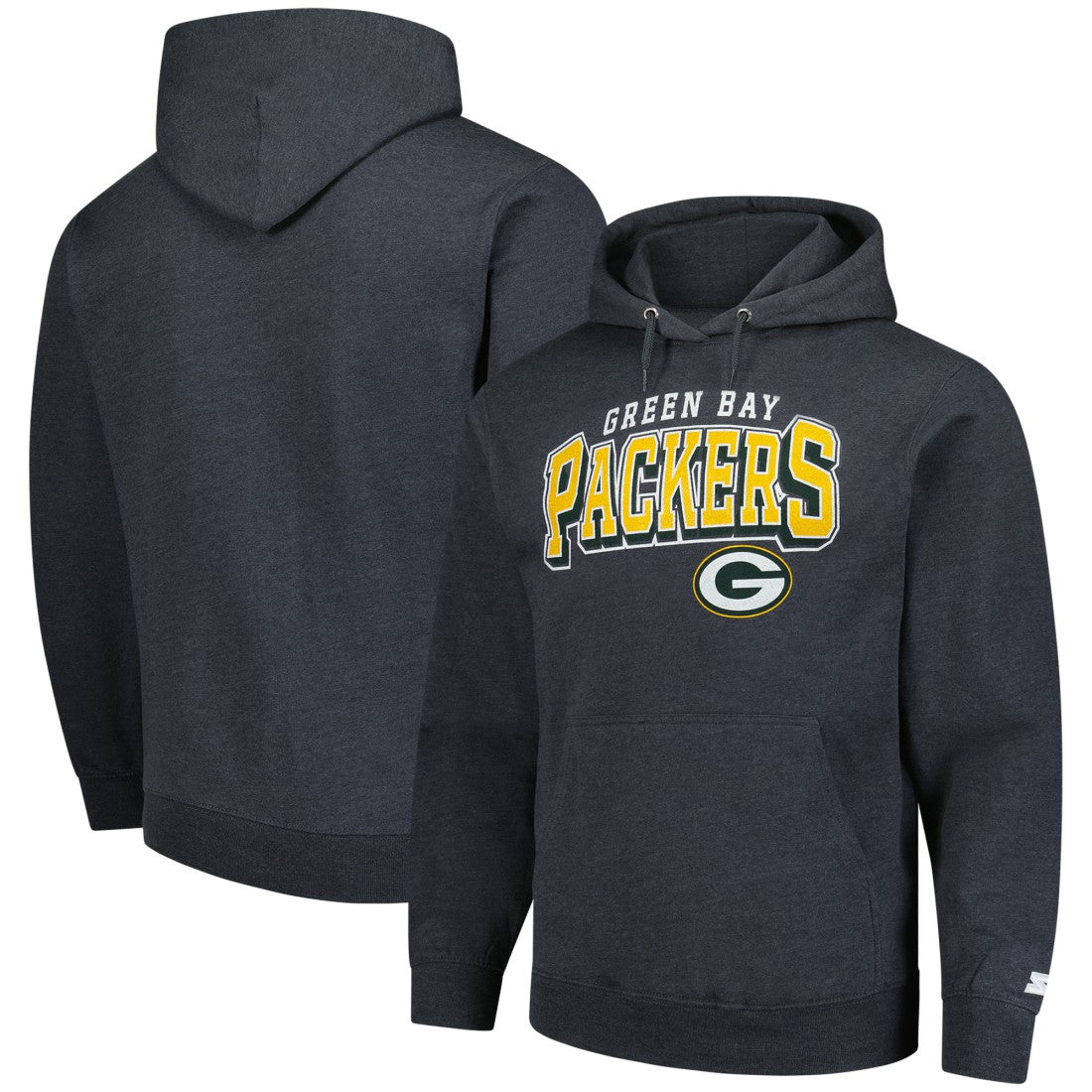 Green Bay Packers Starter Vintage Pullover Hoodie Charcoal