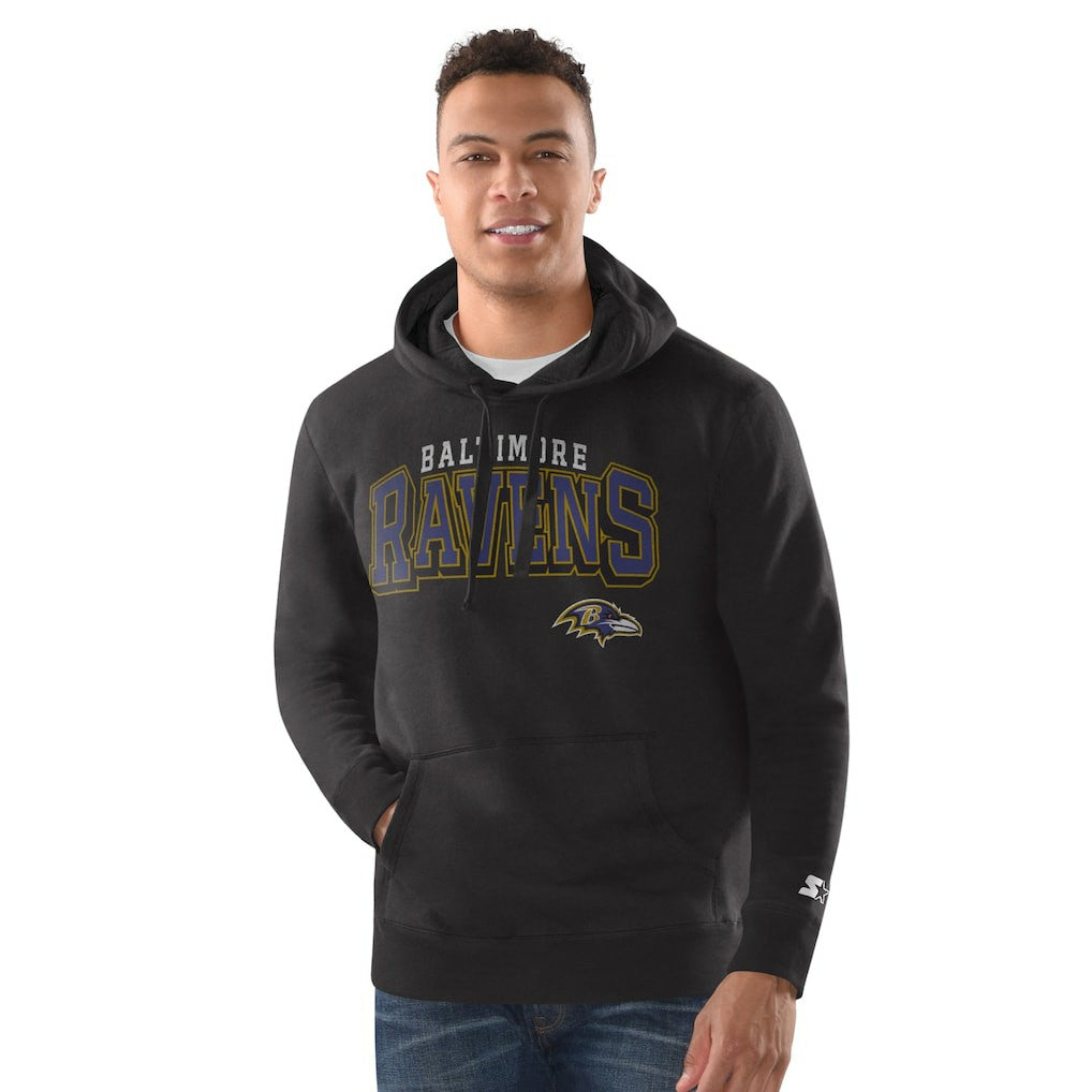 Baltimore Ravens Starter Vintage Pullover Hoodie Black