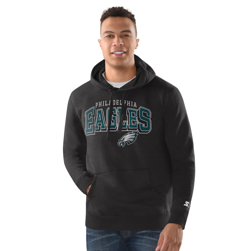 Philadelphia Eagles Starter Vintage Pullover Hoodie Black