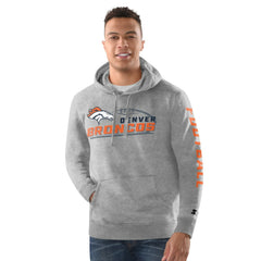 Denver Broncos Starter Vintage Pullover Hoodie Heather Gray