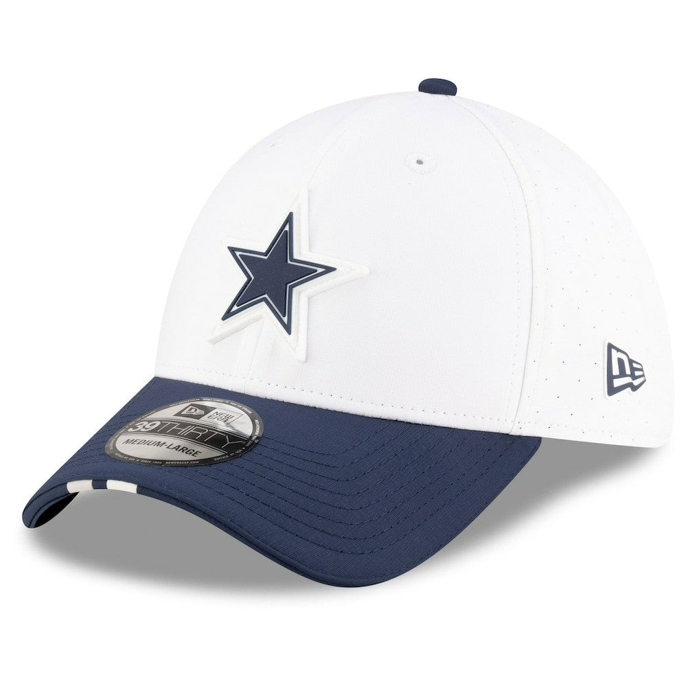 Dallas Cowboys New Era 2025 NFL Training Camp 39THIRTY Flex Hat White/Navy