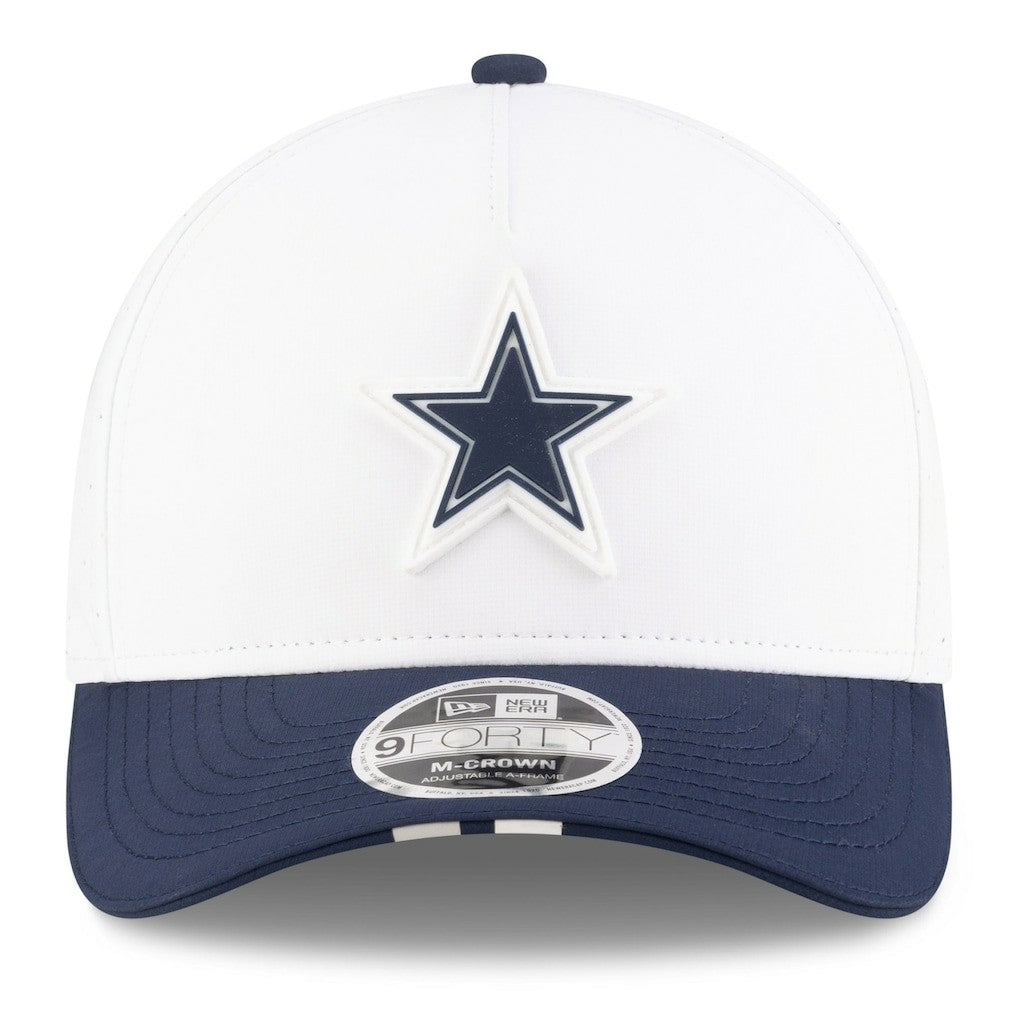 Dallas Cowboys New Era 2025 NFL Training Camp A-Frame 9FORTY Adjustable Hat White/Navy