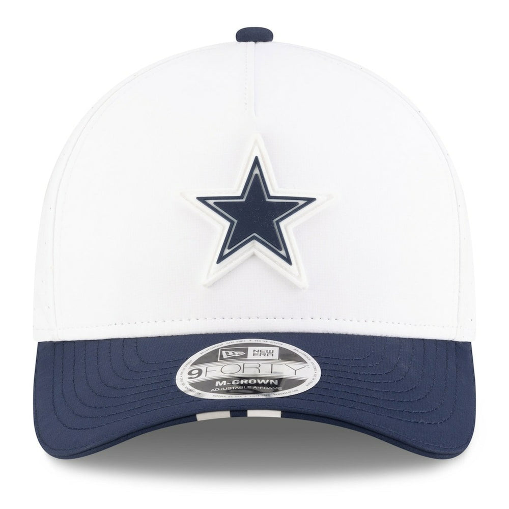 Dallas Cowboys New Era 2025 NFL Training Camp A-Frame 9FORTY Adjustable Hat White/Navy