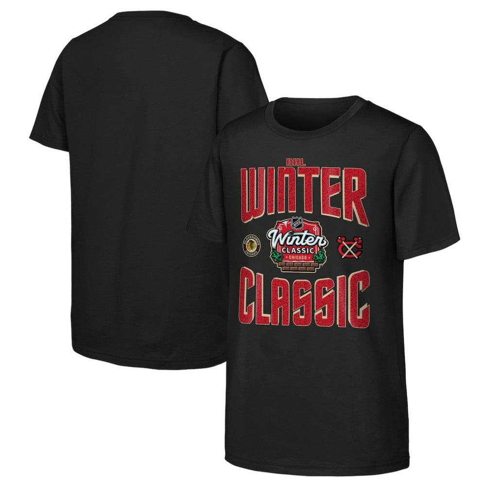 Chicago Blackhawks Youth 2025 NHL Winter Classic Game Day T-Shirt - Black - NHL 202525307