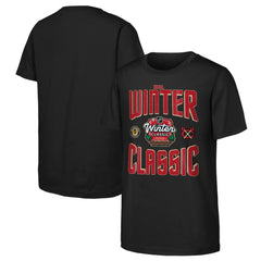Chicago Blackhawks Youth 2025 NHL Winter Classic Game Day T-Shirt - Black - NHL 202525307