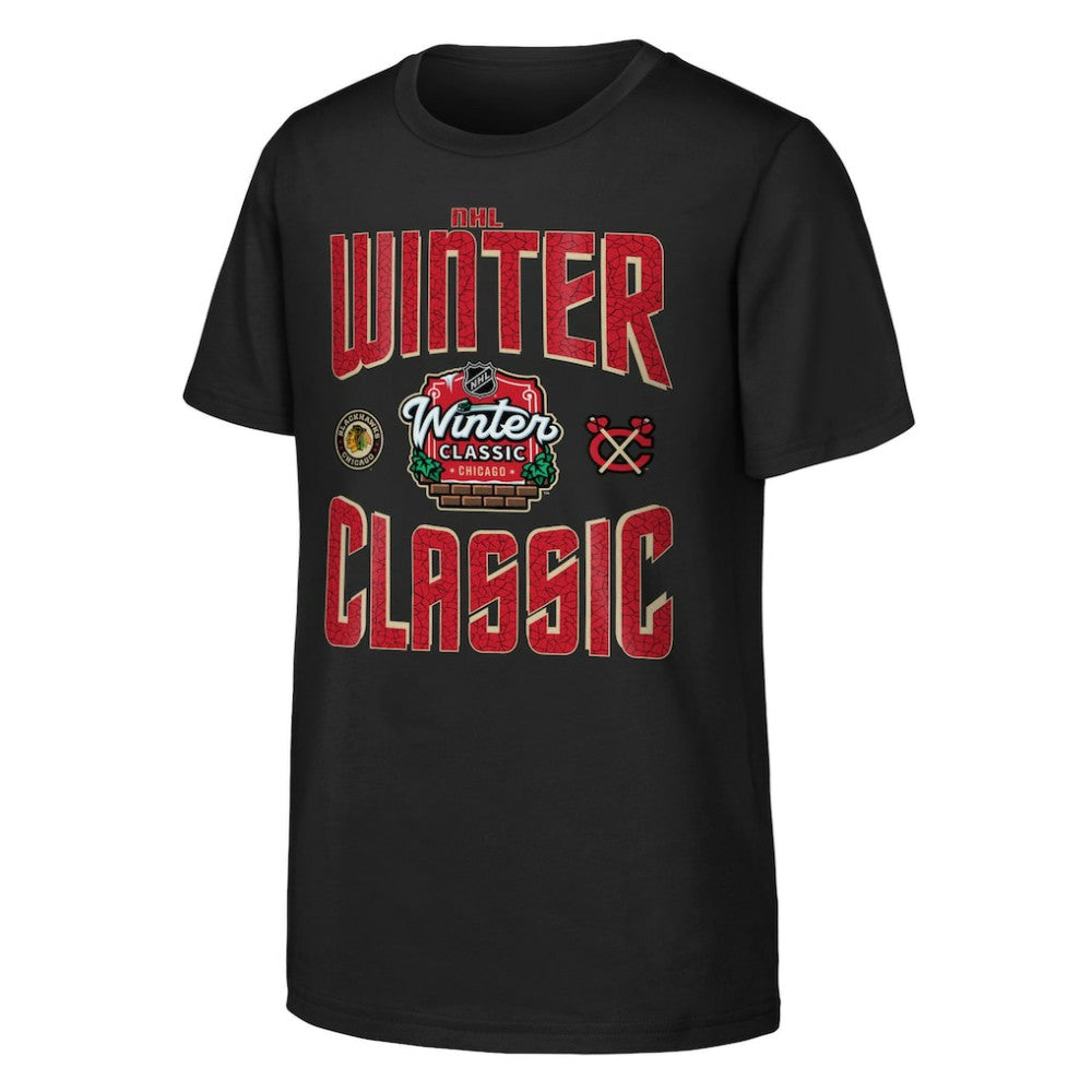 Chicago Blackhawks Youth 2025 NHL Winter Classic Game Day T-Shirt - Black - NHL 202525307