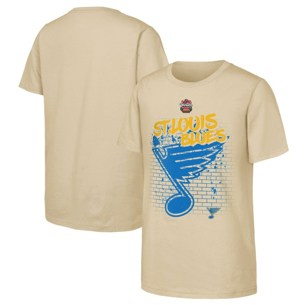 St. Louis Blues Youth 2025 NHL Winter Classic Street Art T-Shirt - Tan - NHL 202525308