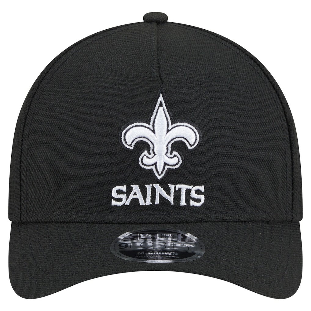 New Orleans Saints New Era Team Collection 9FORTY M-Crown A-Frame Adjustable Hat Black