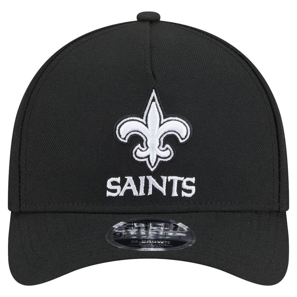 New Orleans Saints New Era Team Collection 9FORTY M-Crown A-Frame Adjustable Hat Black