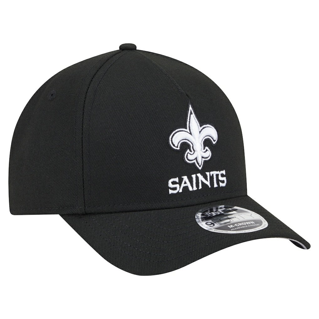 New Orleans Saints New Era Team Collection 9FORTY M-Crown A-Frame Adjustable Hat Black