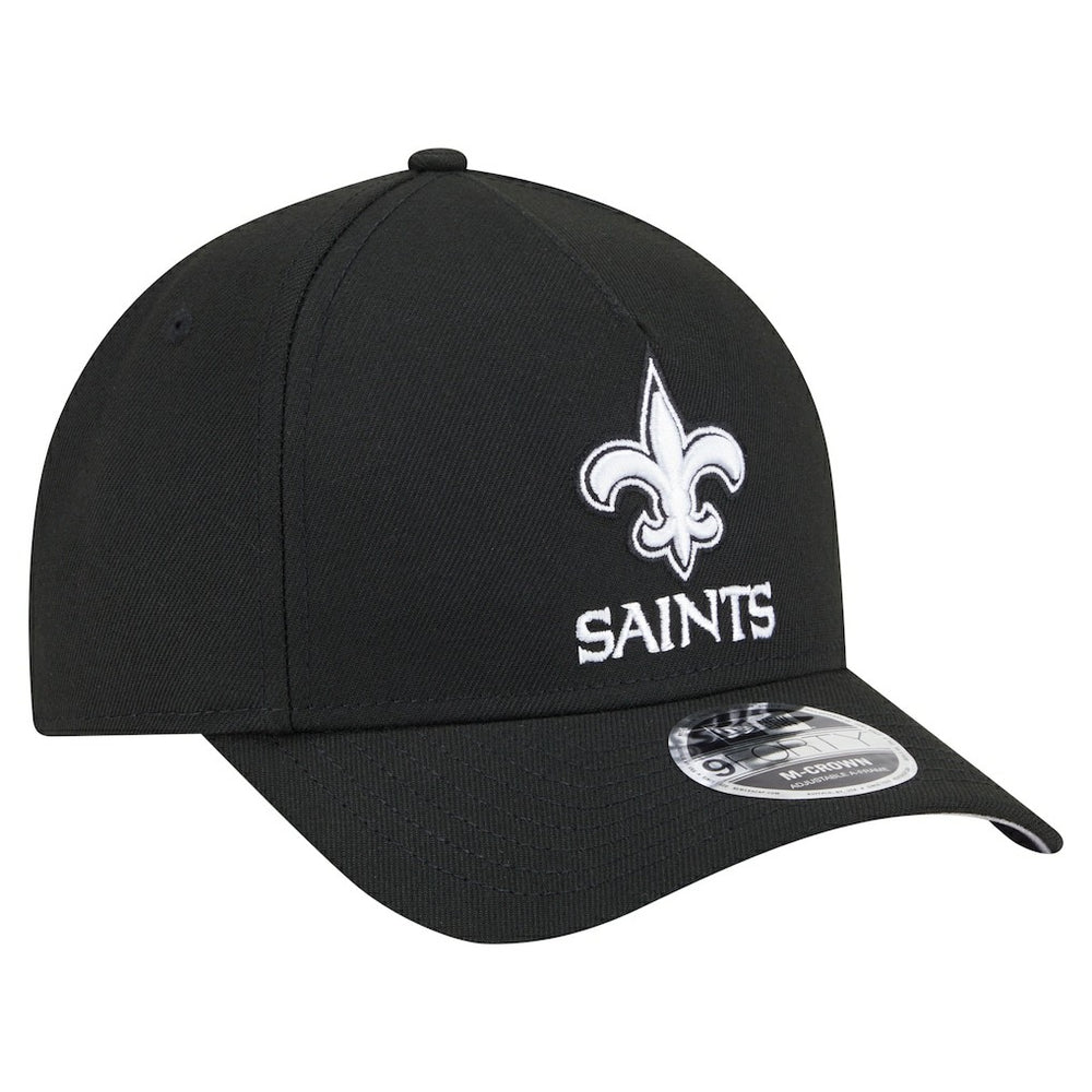 New Orleans Saints New Era Team Collection 9FORTY M-Crown A-Frame Adjustable Hat Black