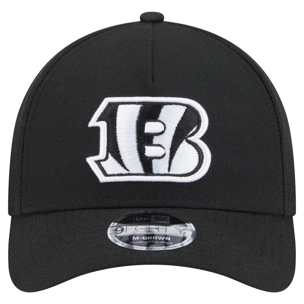 Cincinnati Bengals New Era Team Collection 9FORTY M-Crown A-Frame Adjustable Hat Black
