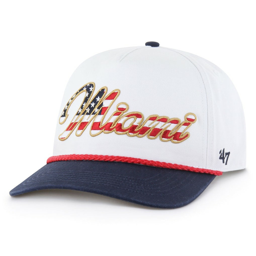 47 brand Miami Dolphins '47 Patriotic Overhand Hitch Adjustable Hat White