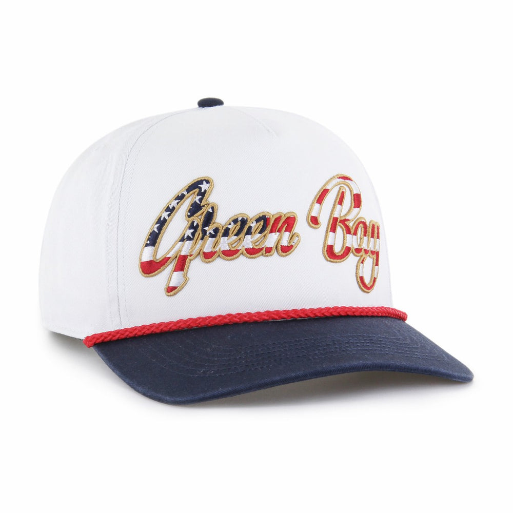 47 brand Green Bay Packers '47 Patriotic Overhand Hitch Adjustable Hat White