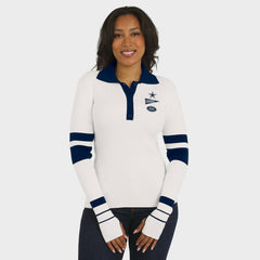 Dallas Cowboys WEAR by Erin Andrews Women's Ribbed Henley Polo Sweater White