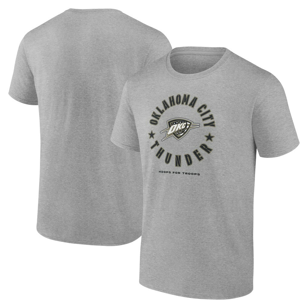 Oklahoma City Thunder Hoops for Troops T-Shirt Heather Gray