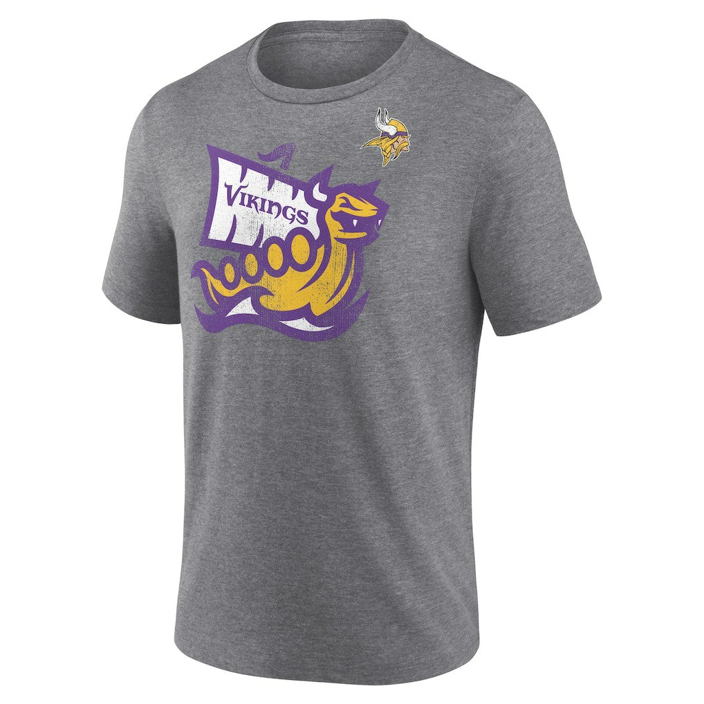 Minnesota Vikings Hot Route Tri-Blend T-Shirt Heather Gray