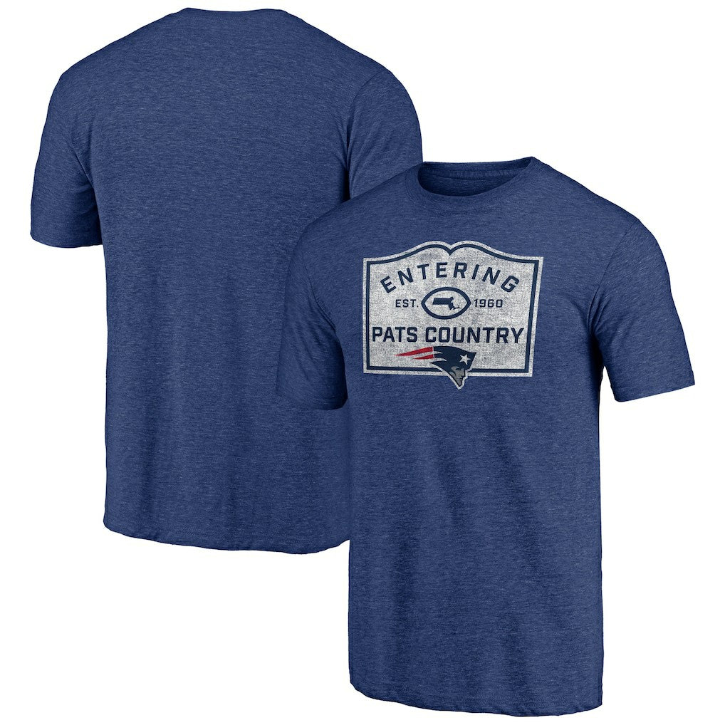 New England Patriots Hot Route Tri-Blend T-Shirt Navy
