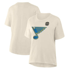 St. Louis Blues Fanatics Women's 2025 Winter Classic Primary Logo T-Shirt - Cream - NHL 202530594