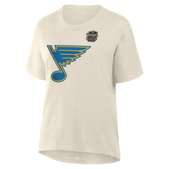 St. Louis Blues Fanatics Women's 2025 Winter Classic Primary Logo T-Shirt - Cream - NHL 202530594