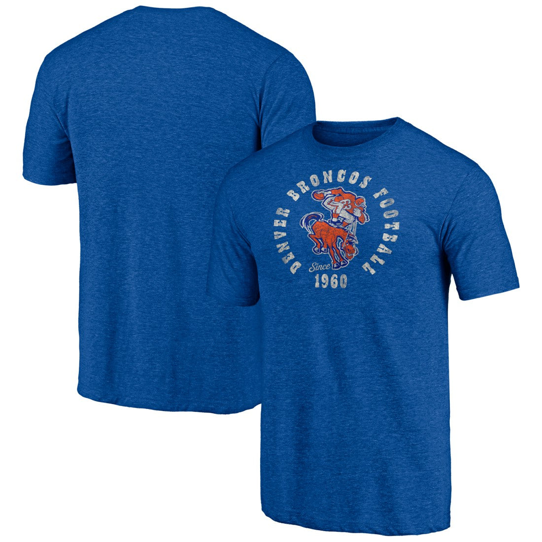 Denver Broncos Vintage Tri-Blend T-Shirt Royal