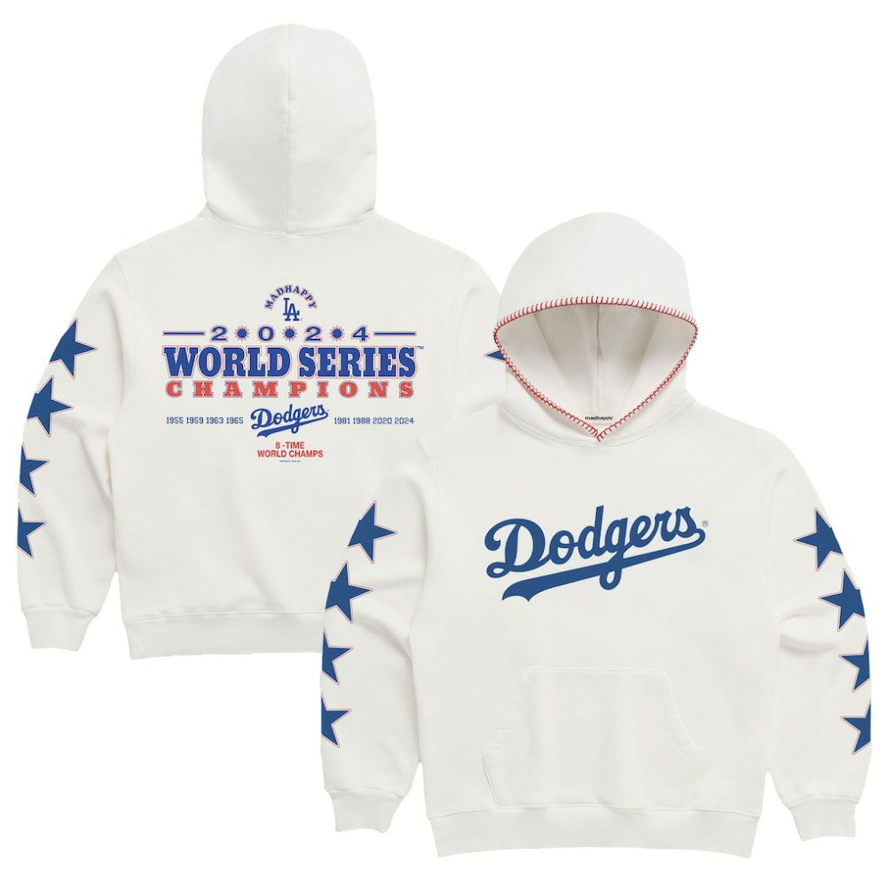 Los Angeles Dodgers Madhappy 2024 World Series Champions Star Pullover Hoodie - White - MLB Sale