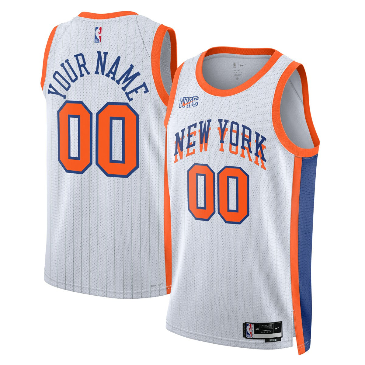 New York Knicks Unisex 2024/25 Custom Swingman Jersey City Edition White | Nike Lifestyle