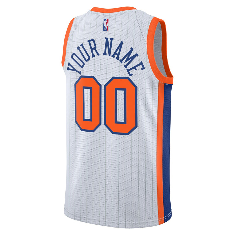 New York Knicks Unisex 2024/25 Custom Swingman Jersey City Edition White | Nike Lifestyle
