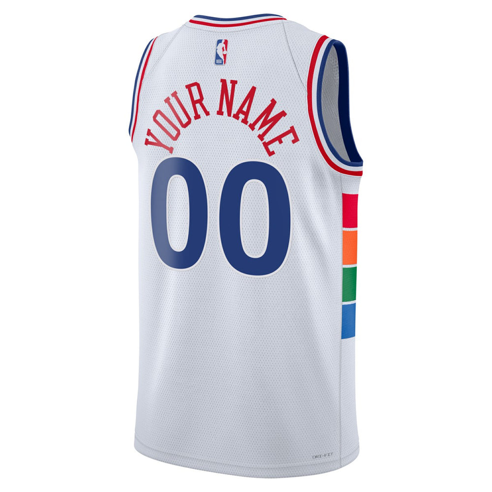 Philadelphia 76ers Unisex 2024/25 Custom Swingman Jersey City Edition White | Nike for sale