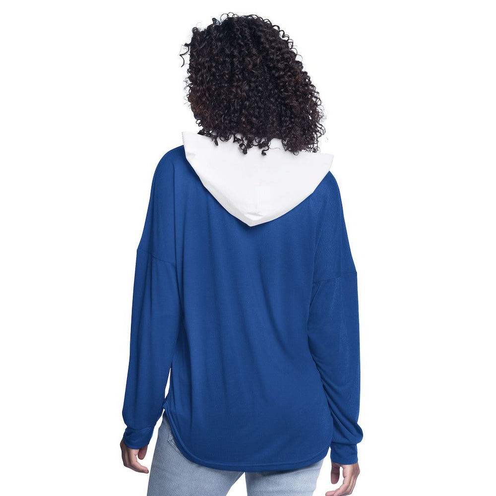 Philadelphia 76ers G-III 4Her by Carl Banks Women's Bench Player Oversized Long Sleeve Hooded Top Royal