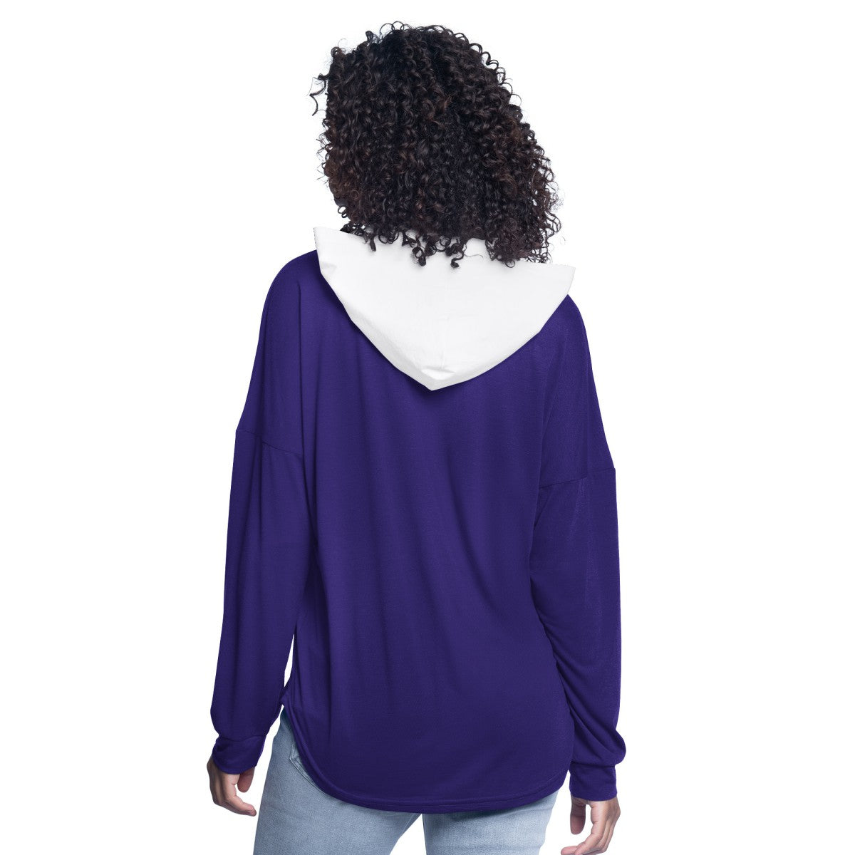 Los Angeles Lakers G-III 4Her by Carl Banks Women's Bench Player Oversized Long Sleeve Hooded Top Purple