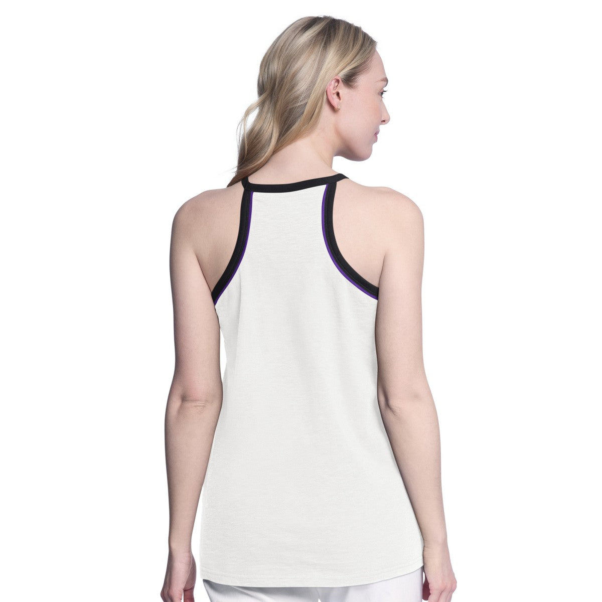 Sacramento Kings G-III 4Her by Carl Banks Women's Curveball Racerback Scoop Neck Slub Tank Top White