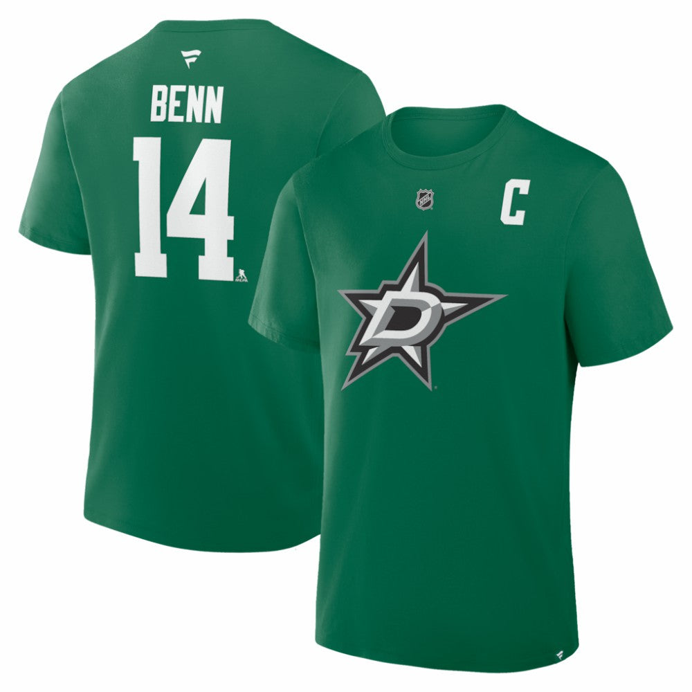 Jamie Benn Dallas Stars Fanatics Captain Authentic Stack Name & Number T-Shirt - Kelly Green - NHL 202531960