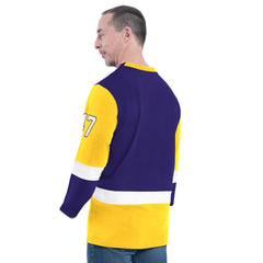 Los Angeles Lakers G-III Sports by Carl Banks Adaptive Rugby Long Sleeve Top Purple