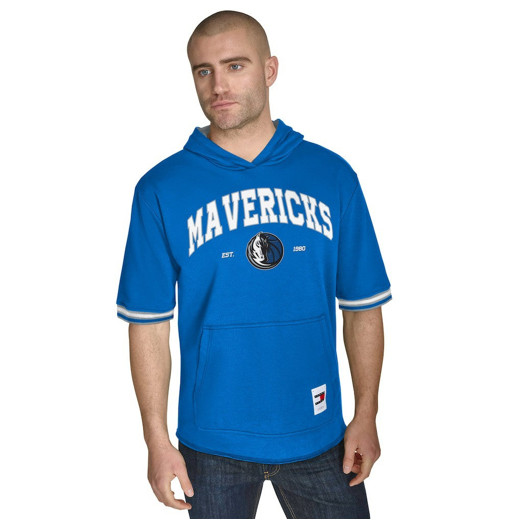 Dallas Mavericks Tommy Jeans Paul French Terry Short Sleeve Pullover Hoodie Blue
