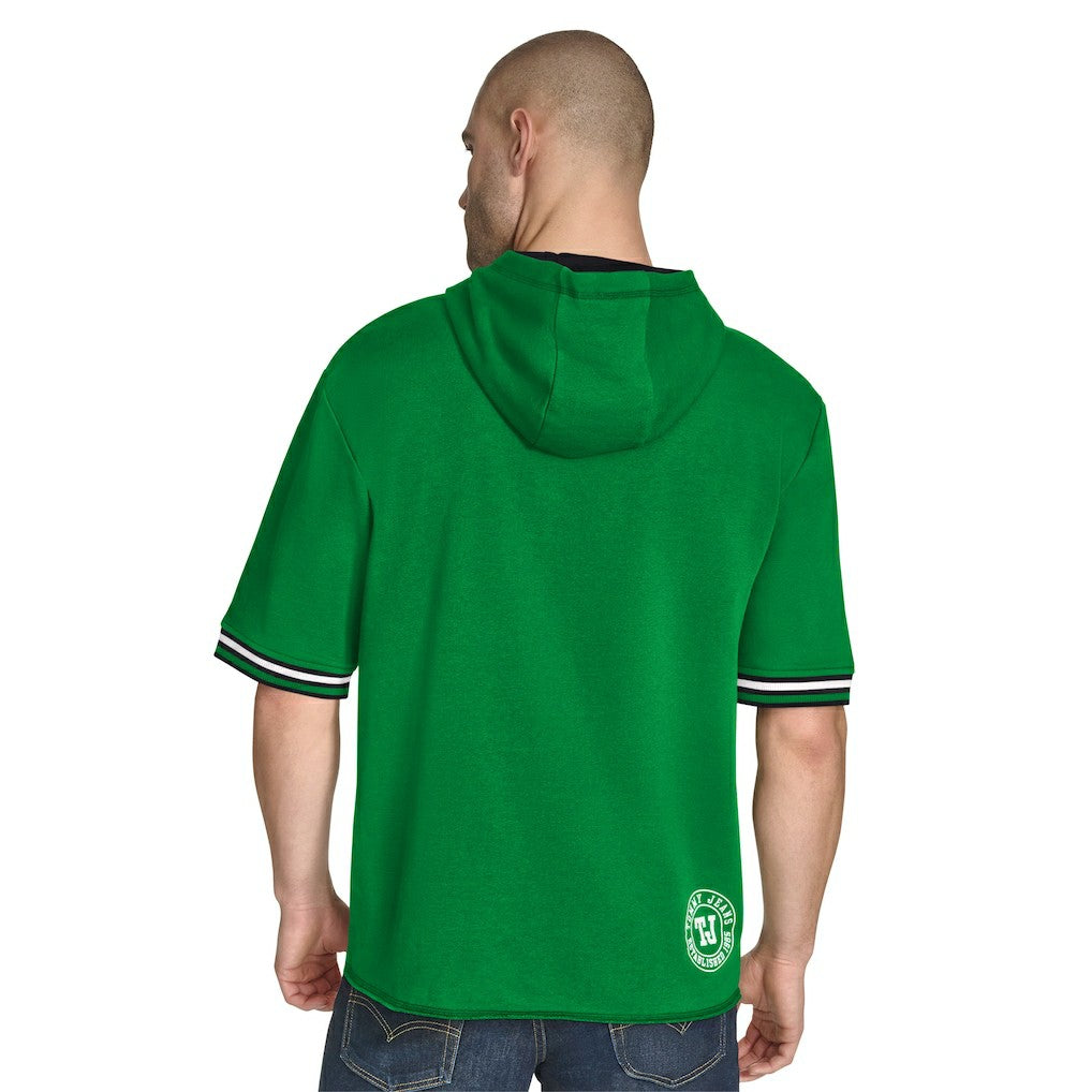 Boston Celtics Tommy Jeans Paul French Terry Short Sleeve Pullover Hoodie Kelly Green
