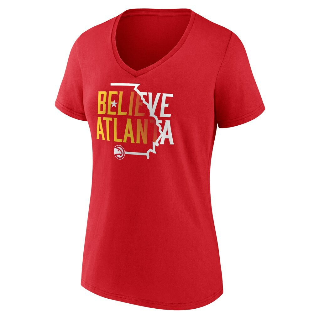 Atlanta Hawks Women's Team Pride V-Neck T-Shirt Red