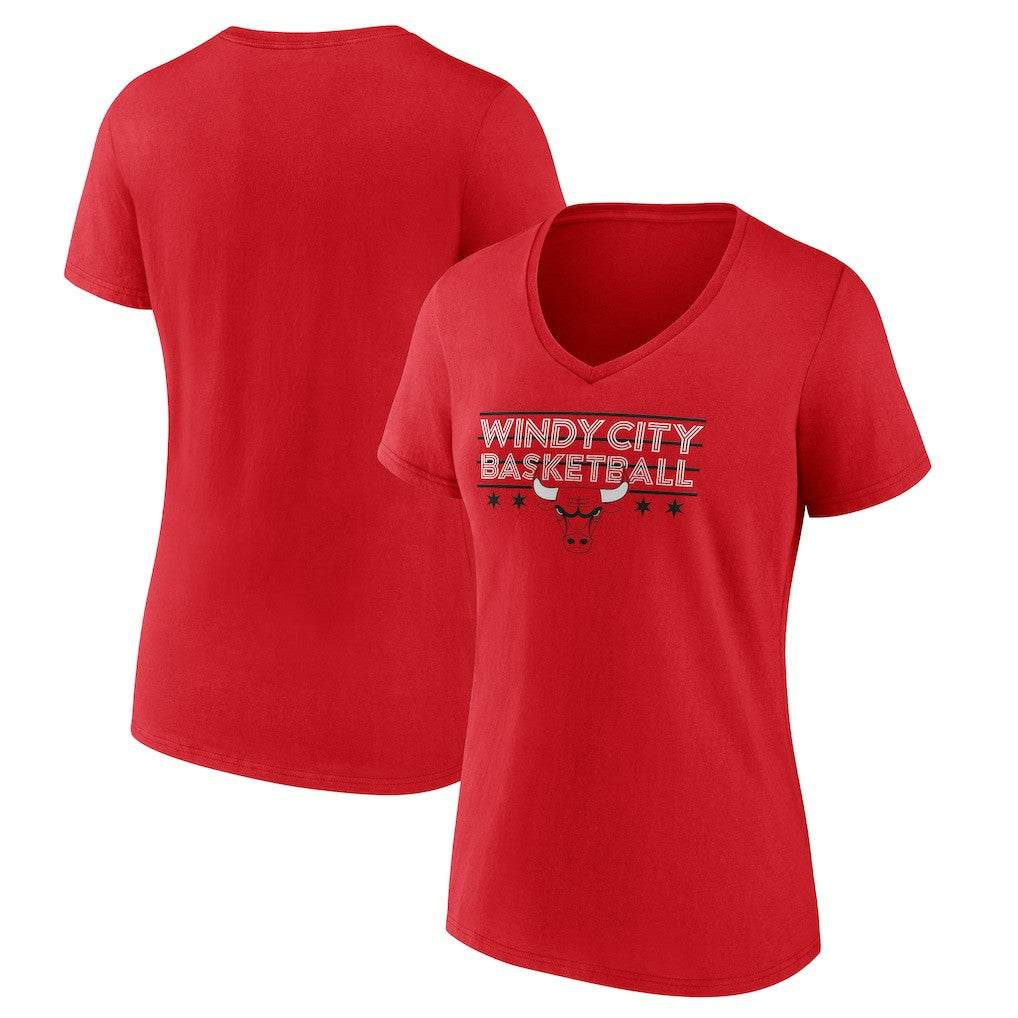 Chicago Bulls Women's Core Hometown Launch V-Neck T-Shirt Red