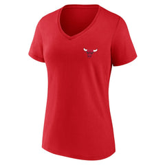 Chicago Bulls Women's Clutch V-Neck T-Shirt Red