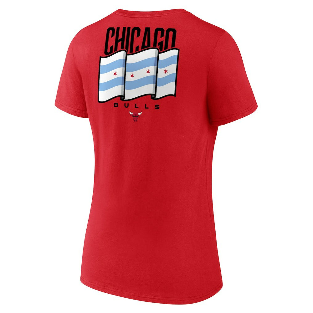 Chicago Bulls Women's Clutch V-Neck T-Shirt Red